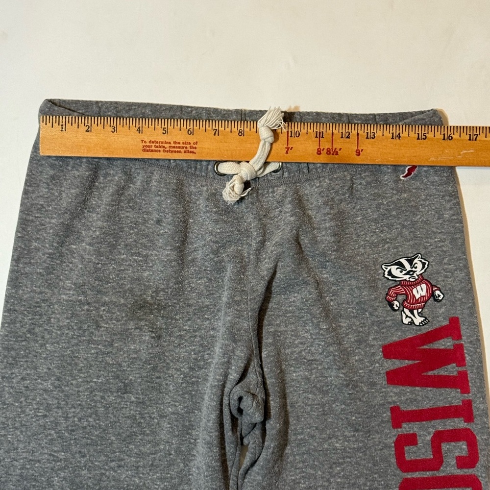 VINTAGE Wisconsin Badgers Gray Jogger Sweatpants with Red Logo - Picture 8 of 10